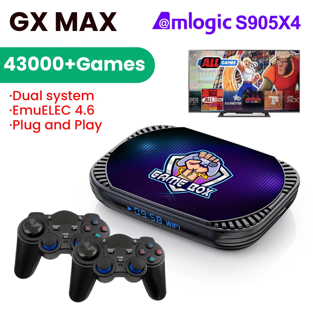 VONTAR-Console de jeu vidéo rétro GX MAX, PSP, PS1, N64, Sega Saturn, DC EmuELEC4, Android11, S905tage, 4K, émulateur 50 +, 43000 + jeux