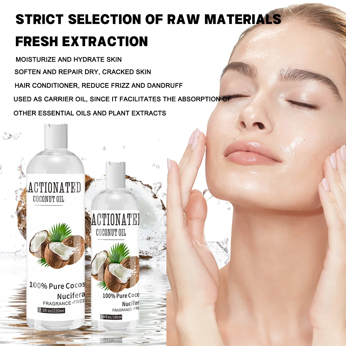 Huile de soin pour le corps au parfum de noix de coco, traitement de massage pour hydrater la peau, améliorer les cheveux secs, huile de soin pour le corps disponible 100 ml