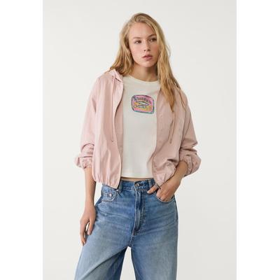 Stradivarius Balloon fit hooded jacket Pastel pink M
