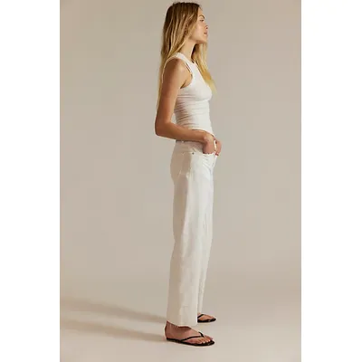 We The Free Risk Taker Mid-Rise Jeans at Free People in Optic White, Size: 31