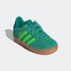Sneaker ADIDAS ORIGINALS "GAZELLE COMFORT CLOSURE ELASTIC LACES KIDS", Kinder, Gr. 25, semi court grün, solar grün, blaubird, Leder, sportlich, Schuhe, für Kinder