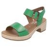 Sandalette REMONTE, Damen, Gr. 39, grün (apfelgrün), Leder, unifarben, feminin, Schuhe, Blockabsatz, Sommerschuh, Sandale mit Klettverschlüssen
