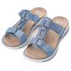 Pantolette ARA "TAMPA", Damen, Gr. 36, blau (azurblau), Veloursleder, metallic, sportlich, Schuhe, Keilabsatz, Sommerschuh, Schlappen mit Schmuckelement, G-Weite