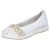 Ballerina RIEKER, Damen, Gr. 42, beige (weiß, hellbeige), Lederimitat, kontrastfarbene Details, casual, Schuhe