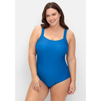 Badeanzug SHEEGO "Große Größen", Damen, Gr. 46, Cup C, blau (kobalt), Polyamid, Xtra Life LYCRA, Badeanzüge, mit dekorativem Rückenausschnitt Image