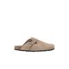 Clog MAN'S WORLD, Herren, Gr. 44, beige, Veloursleder, klassisch, Schuhe, Schlappen, Sommerschuh, Hausschuh mit vorgeformtem Fußbett