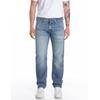 Straight-Jeans REPLAY "DERYCK", Herren, Gr. 34, Länge 34, blau (medium blau), Denim/Jeans, Obermaterial: 100% Baumwolle, casual, straight fit, Jeans