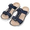 Pantolette ARA "TAMPA", Damen, Gr. 37, blau (nachtblau), Veloursleder, unifarben, sportlich, Schuhe, Keilabsatz, Sommerschuh, Schlappen mit Schmuckelement, G-Weite