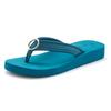 Badezehentrenner LASCANA, Damen, Gr. 41, blau (petrol), Obermaterial: 100% Textilmaterial. Decksohle: 100% Synthetik. Laufsohle: 100% Synthetik, unifarben, feminin, Schuhe Zehentrenner Dianette, Sandale, Pantolette, Badeschuh mit Ringapplikation...
