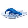 Badezehentrenner LASCANA, Damen, Gr. 39, blau (blau, weiß), Obermaterial: 100% Textilmaterial. Decksohle: 100% Synthetik. Laufsohle: 100% Synthetik, gemustert, casual, Schuhe, Sandale, Pantolette, Badeschuh ultraleicht mit softem Band VEGAN