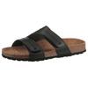 Pantolette MAN'S WORLD, Herren, Gr. 40, schwarz, Leder, klassisch, Schuhe, Schlappen, Sommerschuh, Hausschuh mit vorgeformtem Fußbett