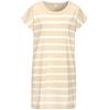 Nachthemd S.OLIVER, Damen, Gr. 44/46, N-Gr, beige (beige, weiß, gestreift), Single Jersey, Obermaterial: 60% Baumwolle, 40% Polyester, gestreift, unifarben, casual, loose fit mini, Rundhals, Kurzarm angeschnitten, Kleider, mit garngefärbten Streifen