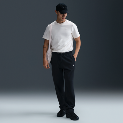Nike Club Men's Open-Hem Fleece Trousers - Black - Cotton/Polyester