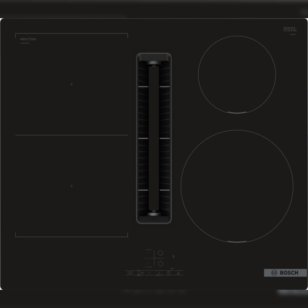 Bosch PVS601GA7, HEZ9VDSB2 + PVS601B16E Set Kochfeld mit Dunstabzug (Induktion) + Flachkanal, 90 °, vertikal L Image