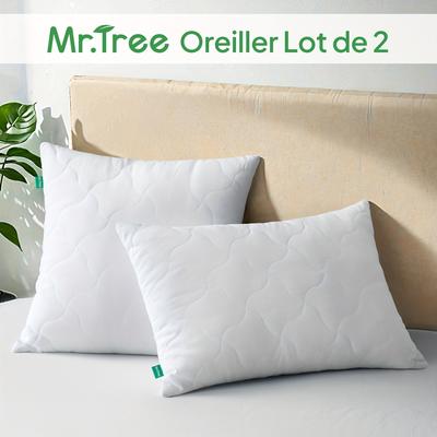 TEMU Set Of 2 Pillows, High-quality Microfiber, Soft And Supportive, Comfortable And Breathable Hotel-style Pillows Image