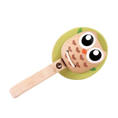 TEMU Everearth Wooden Owl Rattle - Baby Toy For Promoting Grip And Hearing - Toy With Non-toxic Watercolors - Rattle Set Ee33584