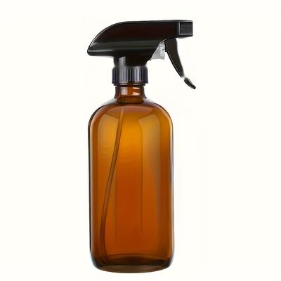 TEMU 500ml Refillable Amber Glass Spray Bottles With Labels - Ideal For Hotel, Cleaning Products, And Fragrances Image