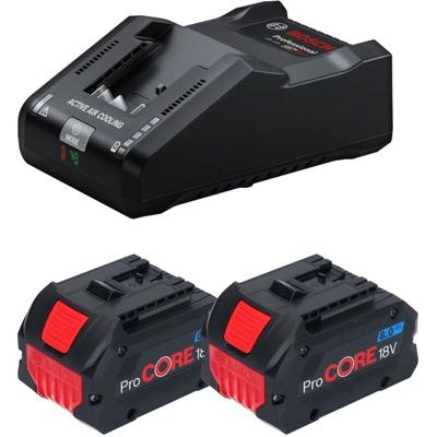 Bosch Starter Set 2x ProCORE 18 v 8,0 Ah Professional Li-Ion Einschub Akku ( 2x 1600A016GK ) + gal Image