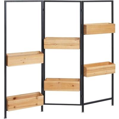 HHG - Raumteiler mit Pflanzkasten 477, Blumenkasten Raumtrenner, Holz-Stahl 116x118cm Gestell Image