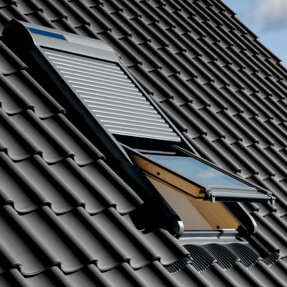 VELUX Solar-Rollladen SSL 0000S Aluminium Dunkelgrau, 78x98 cm (MK04) Image