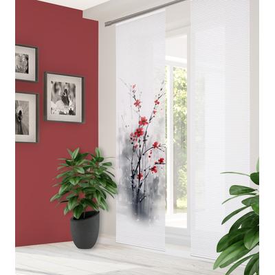 Schiebegardine HOME IN GREEN "BELMIRA" Gr. 1, rot, B:60cm H:245cm, Polyester, Gardinen, DIGITALBEDRUCKT, BAMBUSOPTIK RECYCELT Image