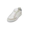 Sneaker MARC O'POLO "aus hochwertigem Rindleder", Damen, Gr. 36, cloudy weiß, navy, Obermaterial: 100% Leder, unifarben, Schuhe