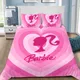 Cute Pink B-BarbieS doll Duvet Cover Pillowcase Bedding Set Adult Boy Girl Bedroom Decoration Children Gift Single Double Size
