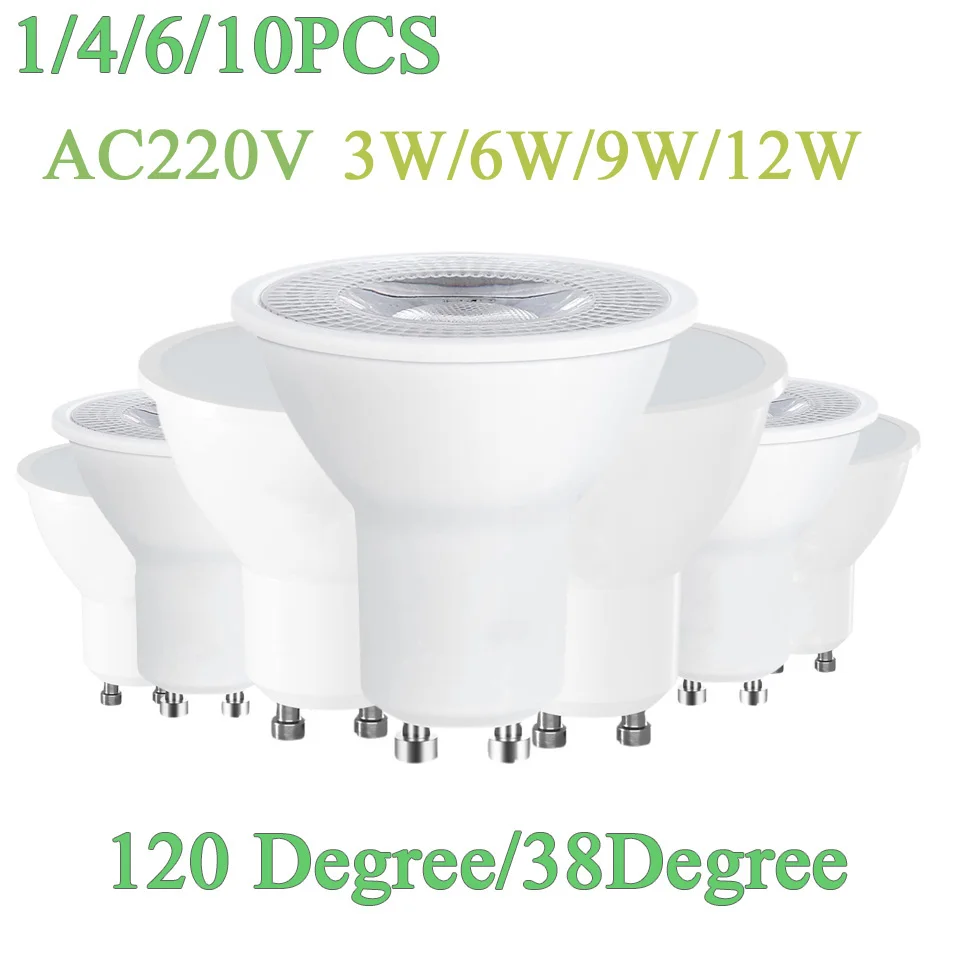 1/4/6/10 stücke LED Strahler GU10 AC220V Hohe Lumen 3000K/4000K/6000K LED Licht Lampe LED energiesparende Für Home Dekoration Ersetzen