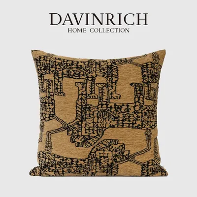 DAVINRICH Luxus Nepal handgemachte Akzent Kissenbezug moderne abstrakte Berg Leopard Jacquard Image