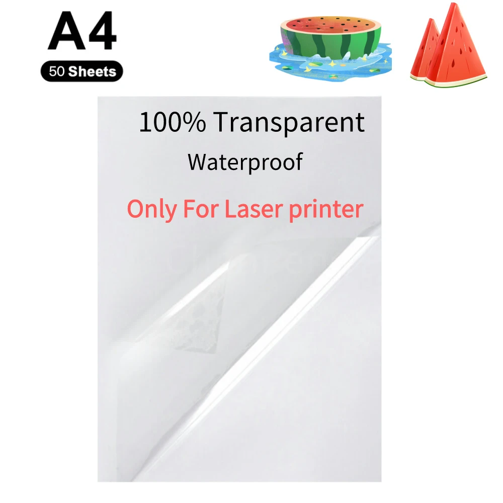 100% klares Aufkleber papier für Laserdrucker 50 Blatt mattweiß glänzend wasserdichtes Aufkleber papier transparentes glänzendes Drucker papier Image
