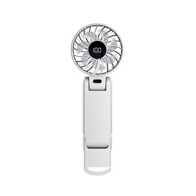 Foldable Handheld Desktop Fan – 100-Speed Digital Display, 180° Adjustable, USB-C Rechargeable