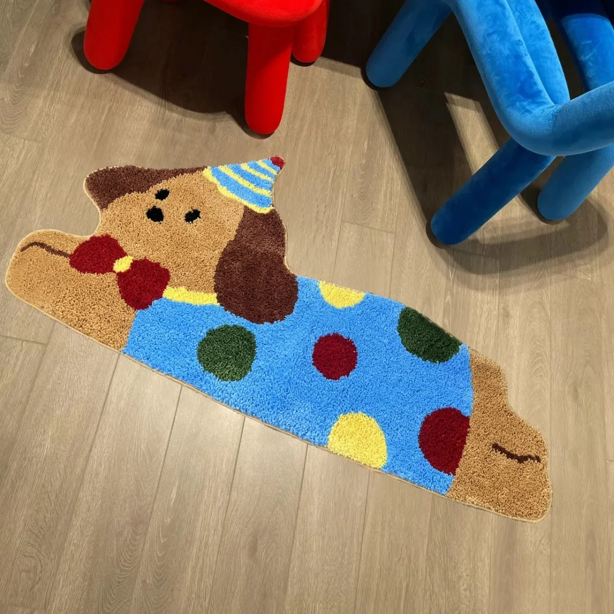 Cartoon Hund Teppich Imitation Kaschmir Streifen Wohnzimmer Boden Matte Weiche Nicht-Slip kinder Schlafzimmer Bett Decke Wohnkultur Image