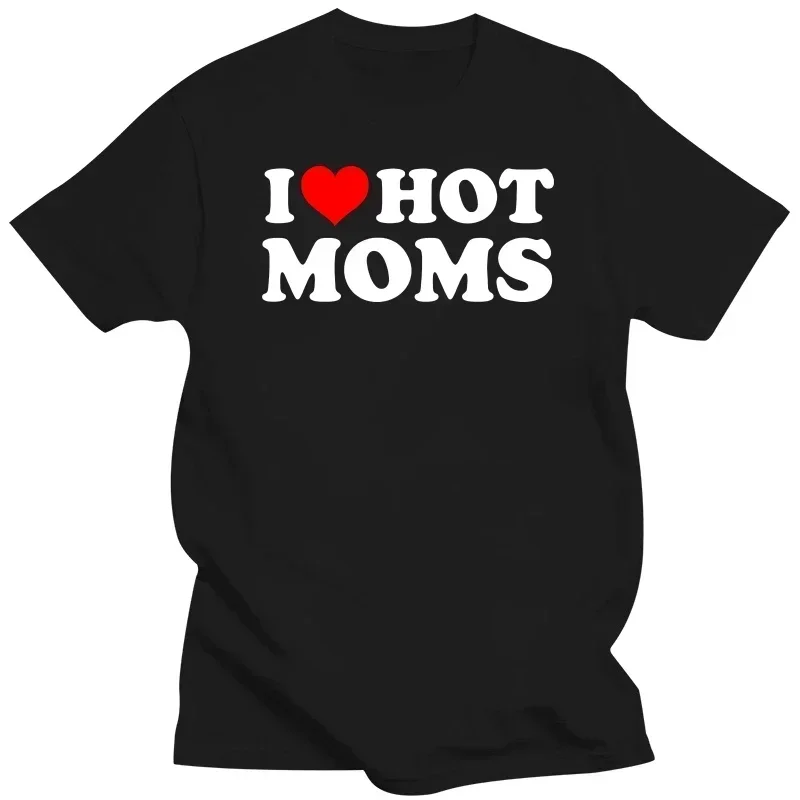 Ich liebe heiße Mütter Frauen T-Shirt Hip Hop lose Stil T-Shirts Kleidung lustige rote Herz Liebe Mütter Kurzarm bedruckte Streetwear