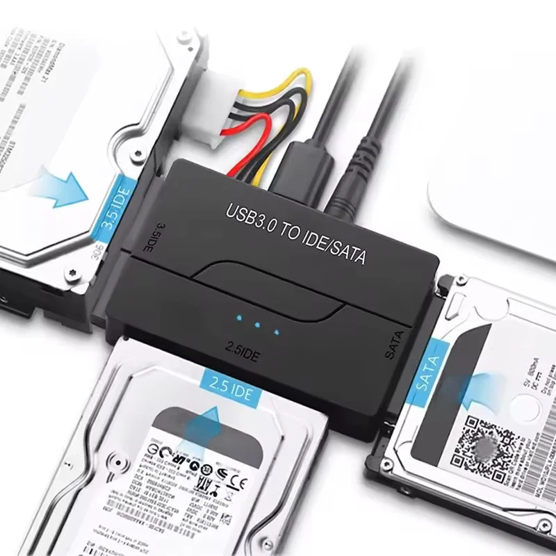 USB 3.0 zu SATA/IDE Adapter IDE Festplattenadapter für universelle 2,5"/3,5" Zoll IDE und SATA externe Festplatte/SSD-Unterstützung 6 TB Image