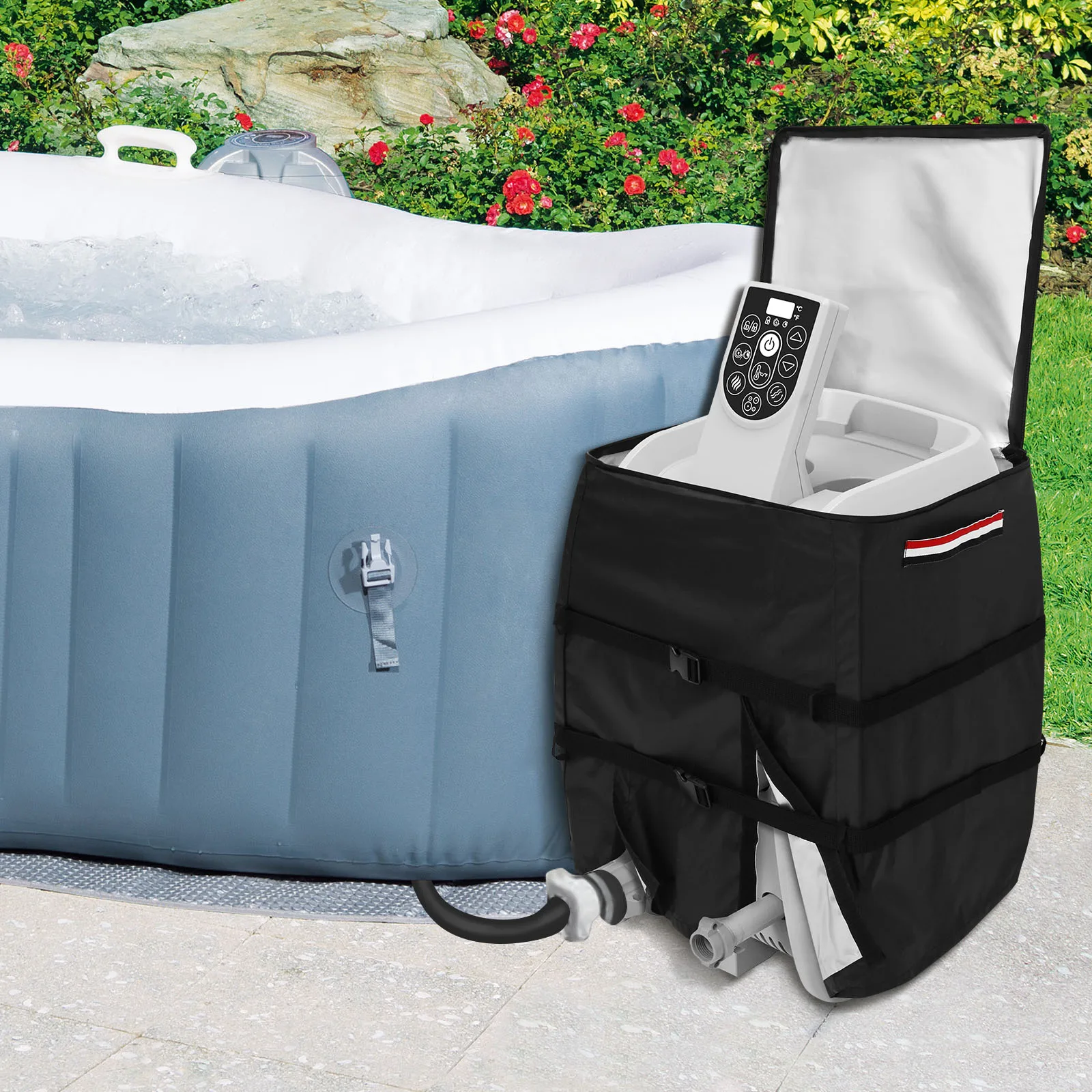 Universal Whirlpool Spa Wasser Heizung Pumpe Abdeckung Wasserdichte Quadratische Whirlpool Pumpe Abdeckung Outdoor Pool Teile Wasser Heizung Pumpe Abdeckung Image