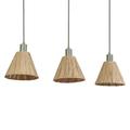 Decor Raffia Linear – Suspension 3 lampes Raphia Vert
