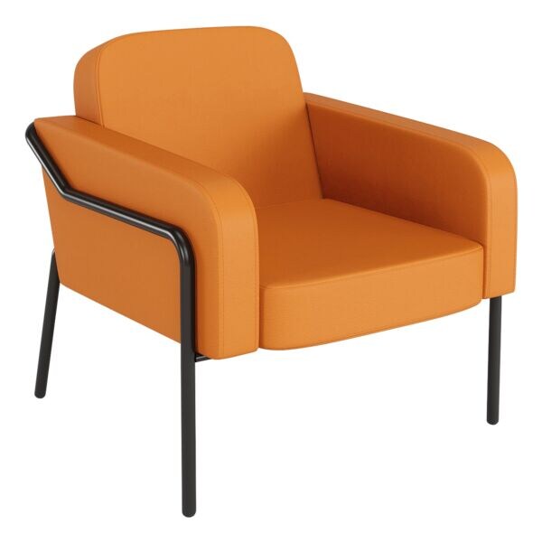 meet Sessel »meet - Medso L« Modell rund Kunstleder orange, 40.6 cm