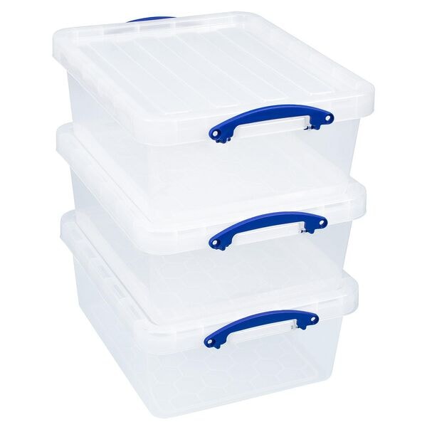 Really Useful Box Aufbewahrungsbox 3 Stück 23.5 L transparent, 50x19.5x39.5 cm