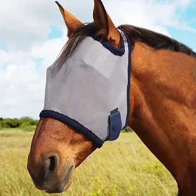 Anti Mosquito Horse Anti Fly Mesh Mask Adjustable Stretchy Horse Eye Shield Knitted Breathable Horse