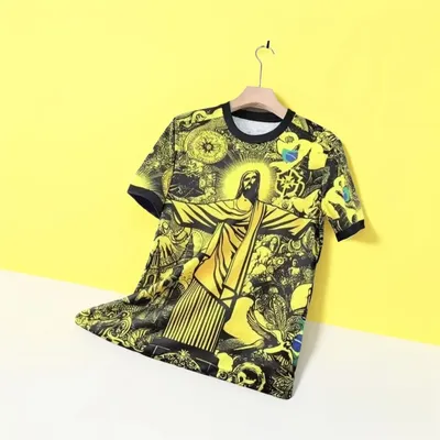 Special Edition Brazil Jesus Football Jersey Men Women Kids T-Shirts Sports Casual Outdoor Training