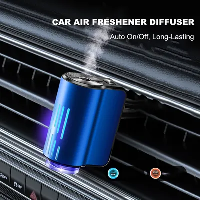 Car Air Freshener Diffuser, Smart Car Air Freshener with 3 Adjustable Light Modes, Rechargeable