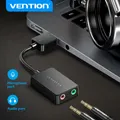 Vention Scheda audio Scheda audio esterna USB a 2 porte Adattatore di interfaccia audio USB maschio a femmina da 3,5 mm per PC portatile PS4 Cuffie con microfono