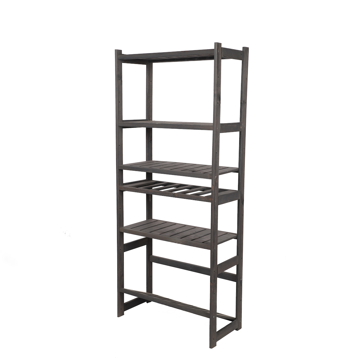 PROREGAL Getränkekisten- & Weinregal SPREEWALD HxBxT 163x70x33cm 6 Flaschen auf 1 Ebene + 1 Ebene für Kisten + 4 Ablagen Massives Kiefernholz Grau Image