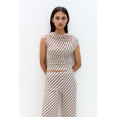 Striped Top With Pleats