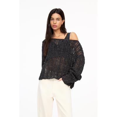 Open Knit Cropped Sweater