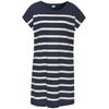 Nachthemd S.OLIVER, Damen, Gr. 40/42, N-Gr, blau (dunkelblau, weiß, gestreift), Single Jersey, Obermaterial: 60% Baumwolle, 40% Polyester, gestreift, unifarben, casual, loose fit mini, Rundhals, Kurzarm angeschnitten, Kleider, mit garngefärbten...