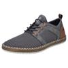 Slip-On Sneaker RIEKER, Herren, Gr. 40, grau (grau, braun), Textil, Lederimitat, casual, Schuhe, Schlupfschuh, Slipper, Freizeitschuh, elastischer Einstieg, Gummizug