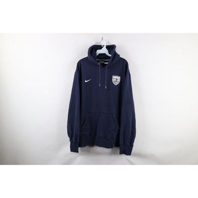 Nike Shirts | Vintage Nike Mens 2xl Faded Travis Scott Mini Swoosh Usa Soccer Hoodie Usmnt | Color: Blue | Size: 2xl