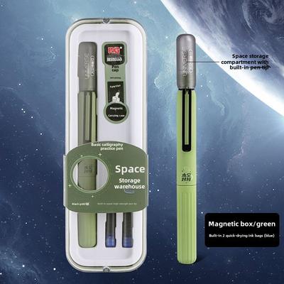 TEMU A Set Of 1 Super Stylish Space-themed Storage Pens Featuring Magnetic Caps And Fast-drying Ink, Writing And Signing Gifts. Image
