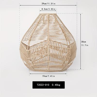 TEMU Handmade Woven Pendant Lamp Shade - Modern , Hanging Light For Dining Room And Restaurant Decor Image